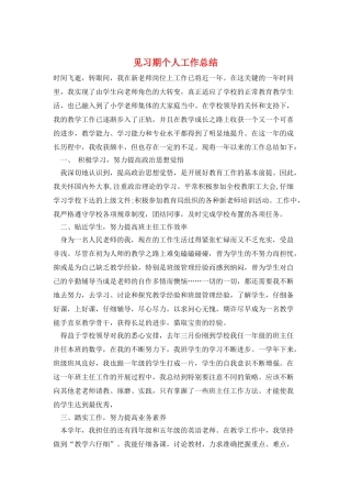 见习期个人工作总结