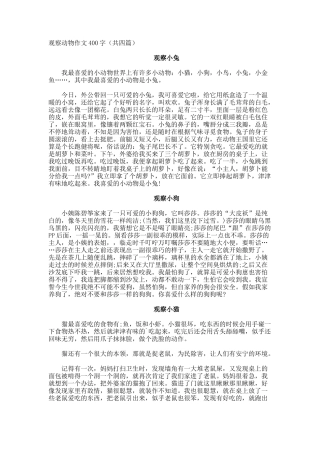 观察动物作文400字共