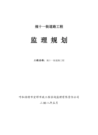 规十一街道路工程