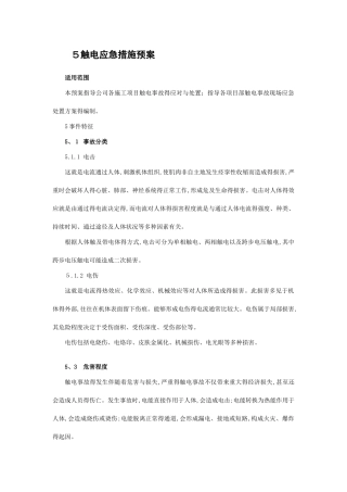 触电事故现场应急处置方案