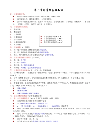 计算机一级知识点