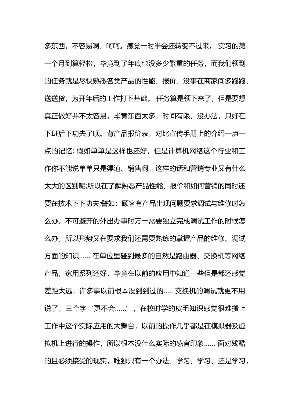 计算机专业顶岗实习报告范文_第3页