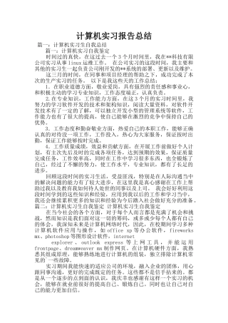 计算机实习报告总结