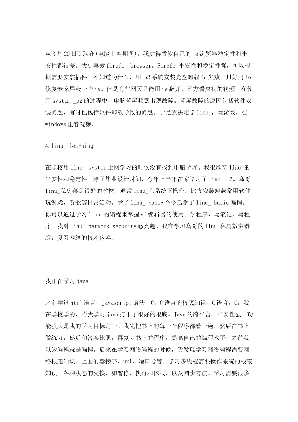 计算机实习生工作总结模板范文_第3页