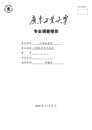 计算机科学与技术专业调查报告