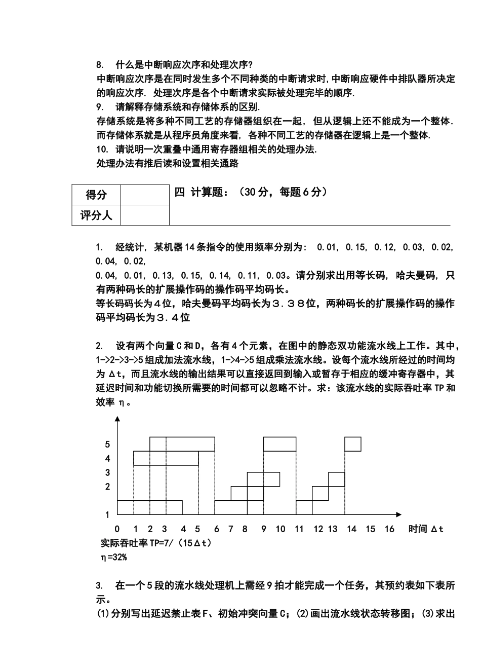 计算机系统结构期末考试试题及其答案_第3页