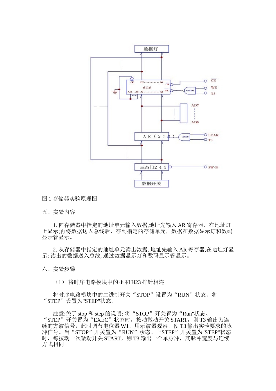 计算机组成原理静态随机存储器实验_第2页