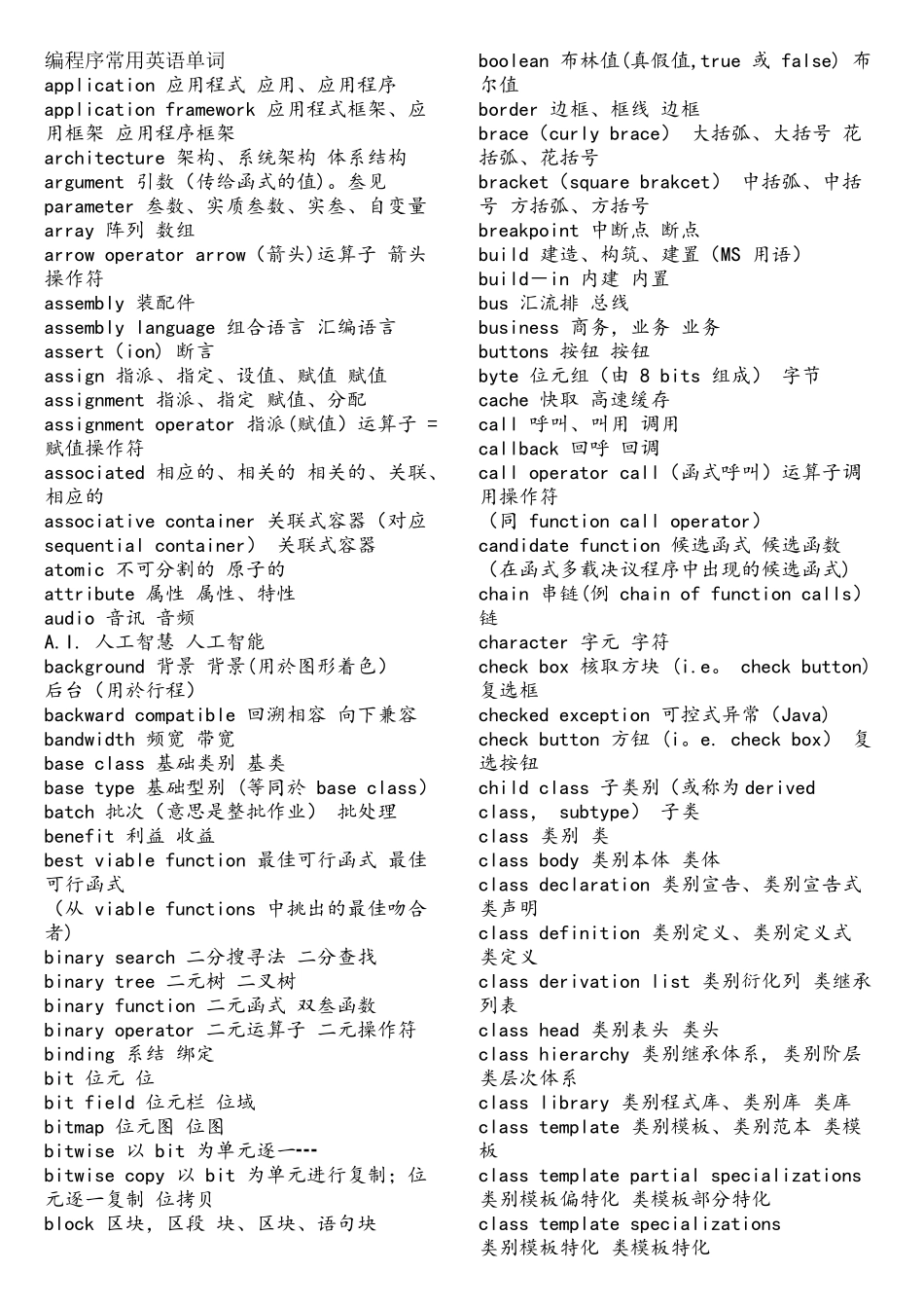 计算机编程常用英语单词_第1页