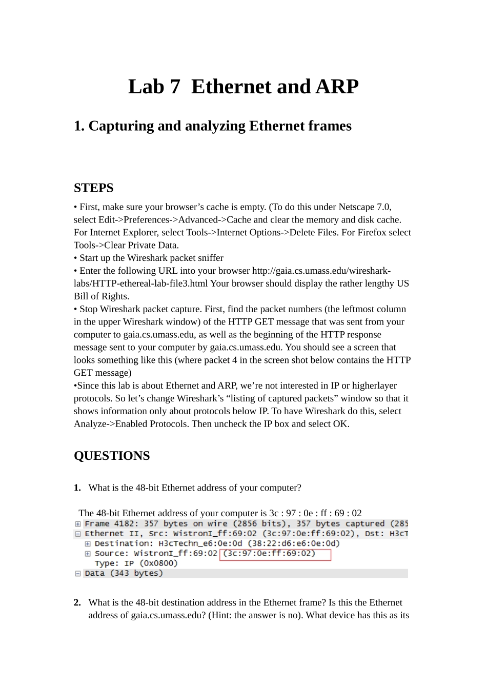 计算机网络实验：Ethernet-and-ARP_第1页
