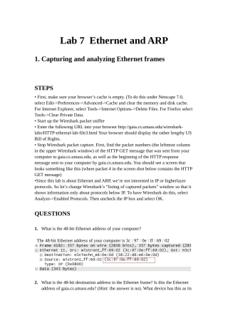 计算机网络实验：Ethernet-and-ARP