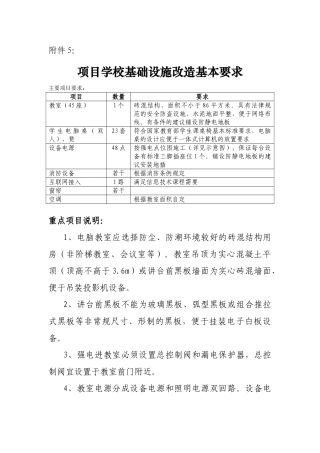 计算机网络教室基础建设基本要求