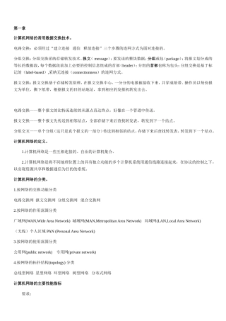 计算机网络知识点整理版