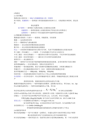 计算机网络知识点总结要点