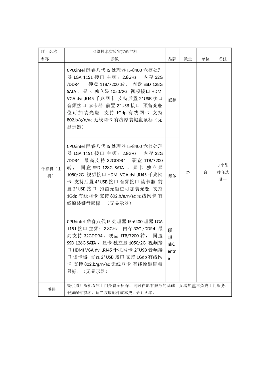计算机网络设备参数及数量_第3页