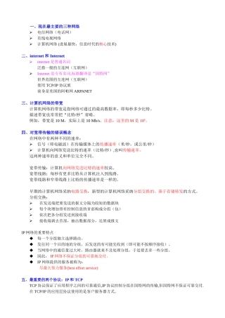 计算机网络重点知识总结