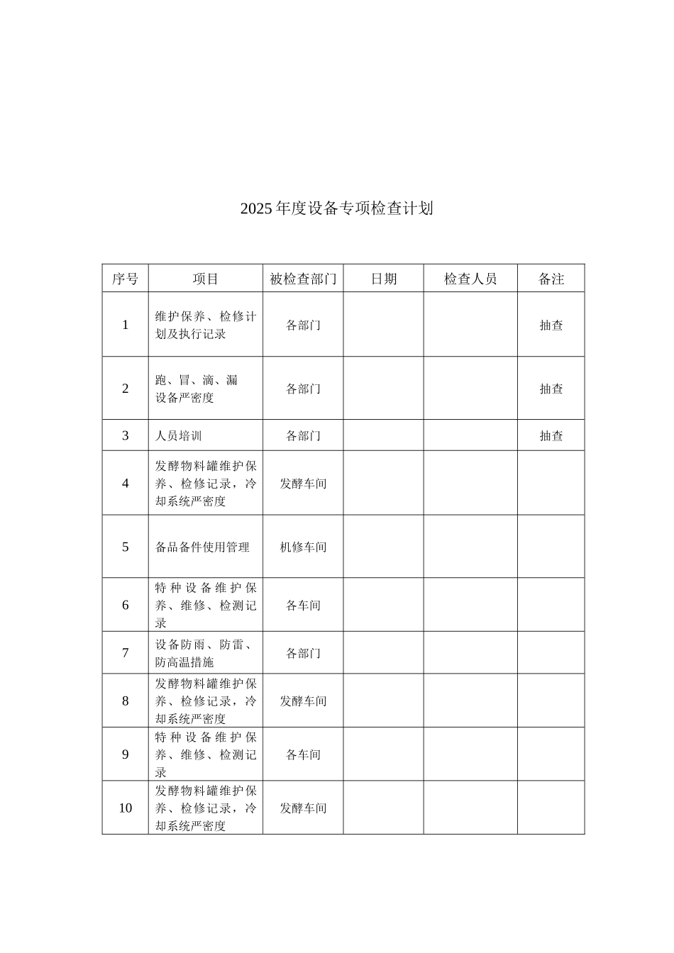 设备专项检查制度 _第2页