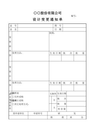 设计变更通知单