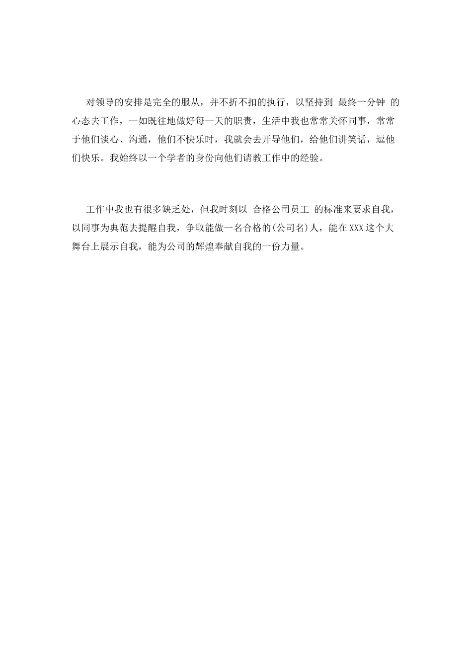 试用期工作总结范文(四)_第2页