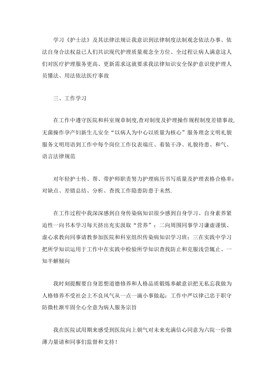 试用期护士工作总结3篇_第3页