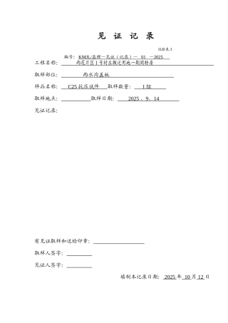 试验委托单-见证记录
