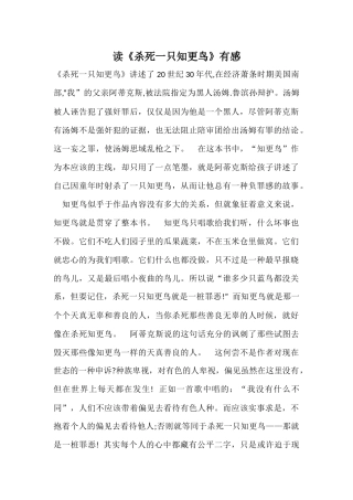 读《杀死一只知更鸟》有感