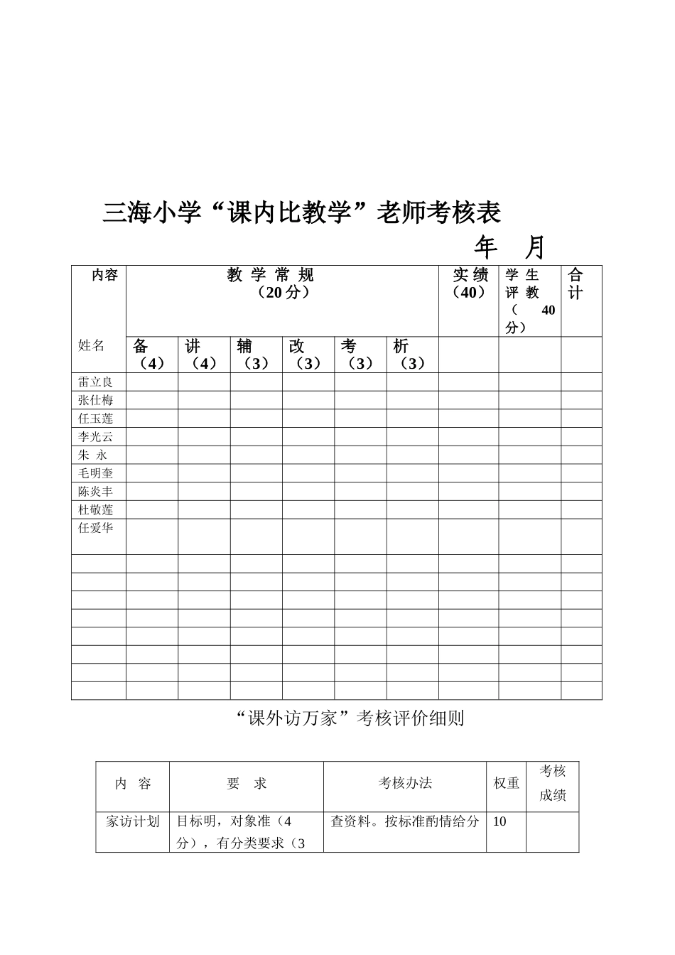 课内比教学访万家考核表-Microsoft-Office-Word-97-2025-文档._第1页