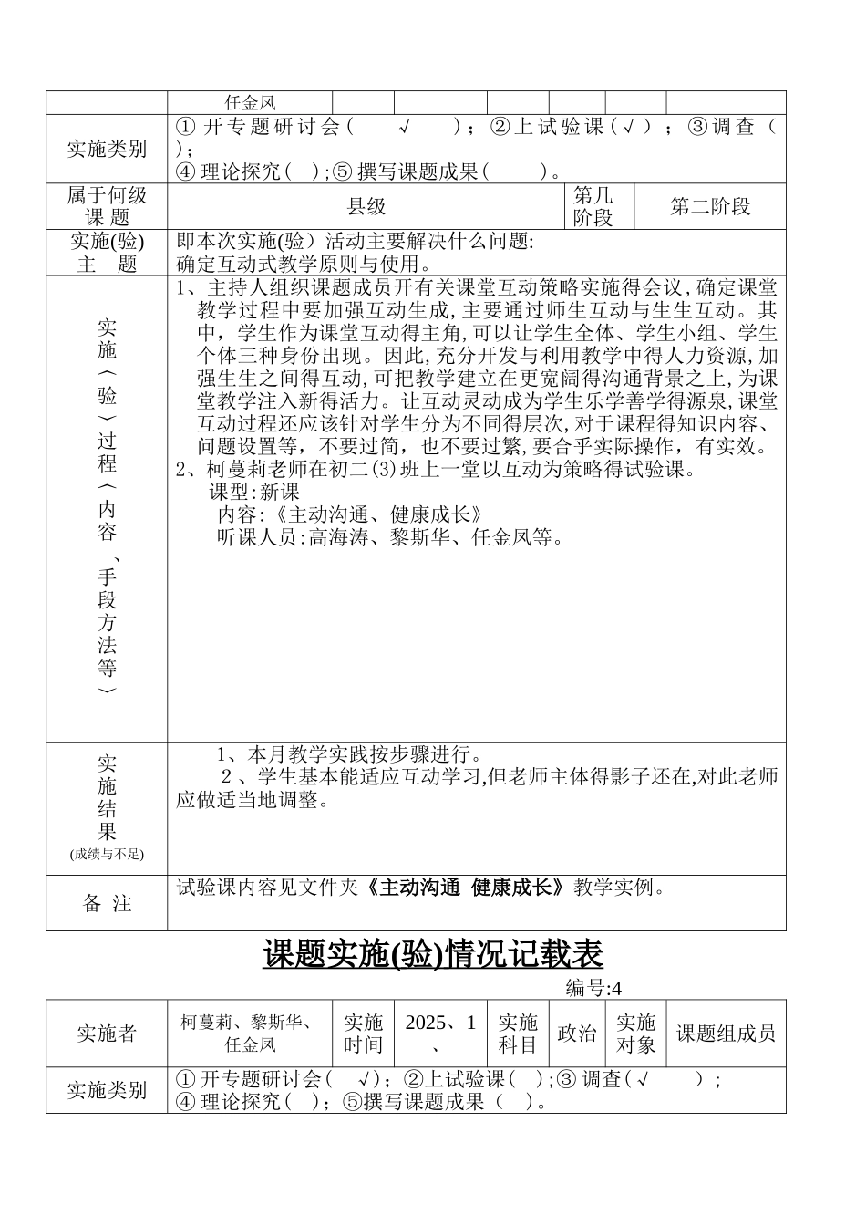 课题实施情况记录表_第3页