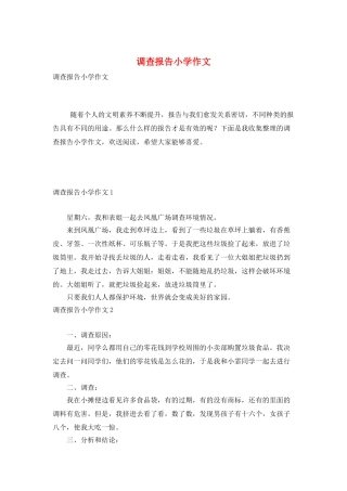 调查报告小学作文