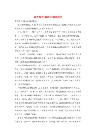 调查报告-城市化调查报告
