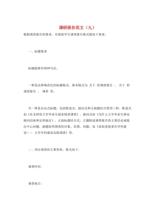 调研报告范文(九)