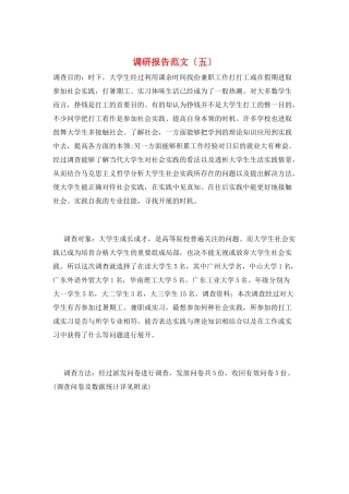 调研报告范文(五)