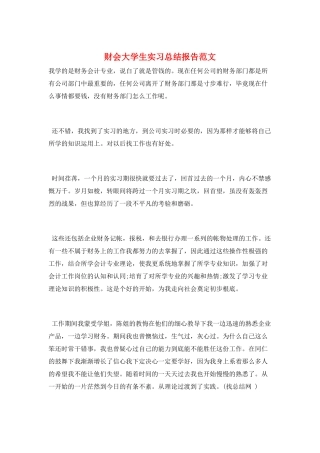 财会大学生实习总结报告范文