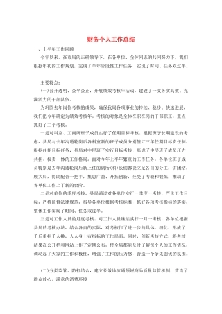 财务个人工作总结