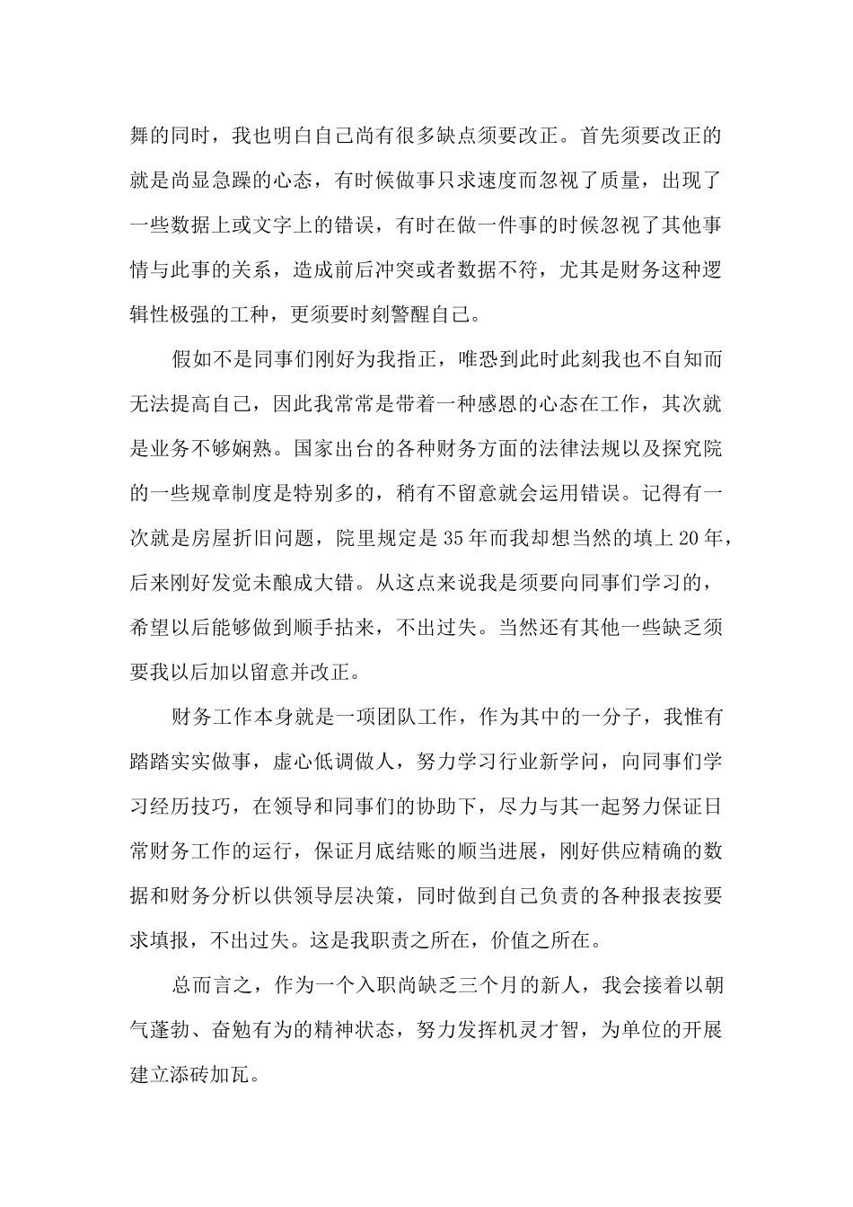 财务个人试用期转正工作总结_第2页