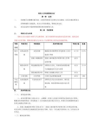财务人员考核办法