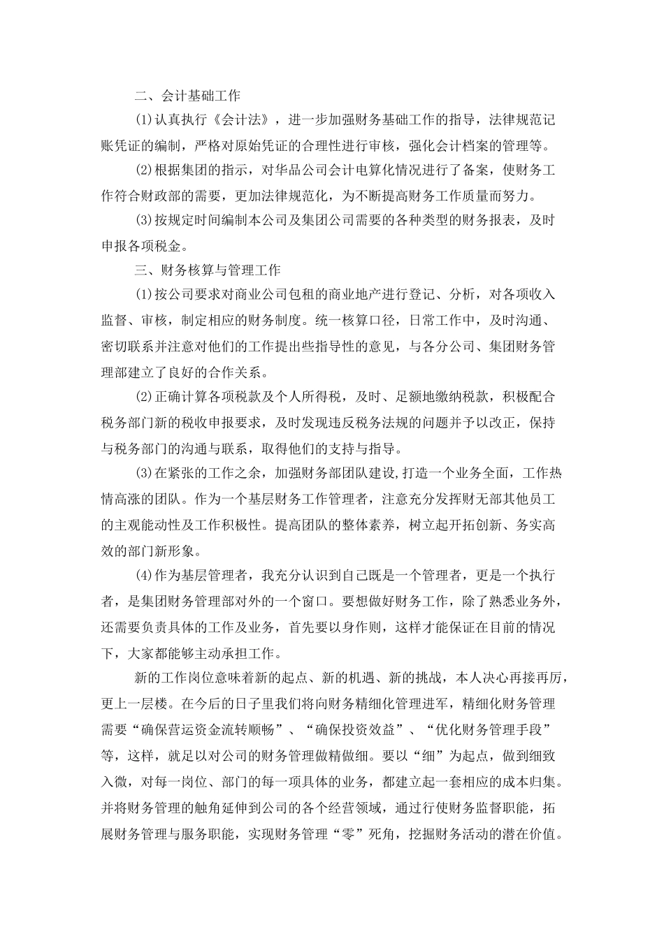 财务人员试用期工作总结800字_第2页