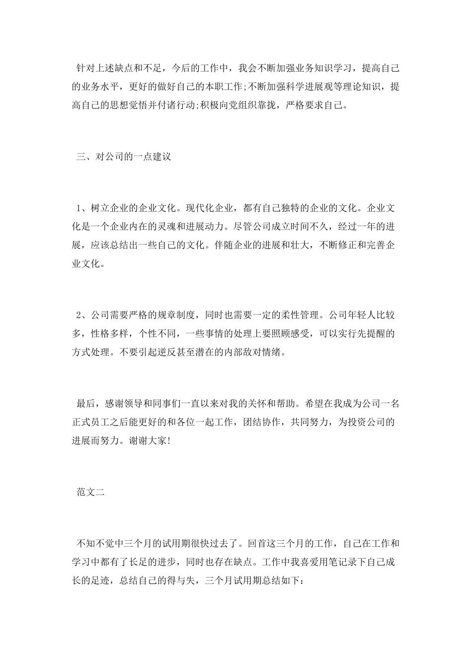 财务会计试用期工作总结范文2025_第3页