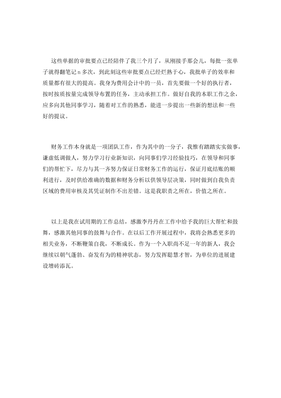 财务试用期工作总结(二)_第2页