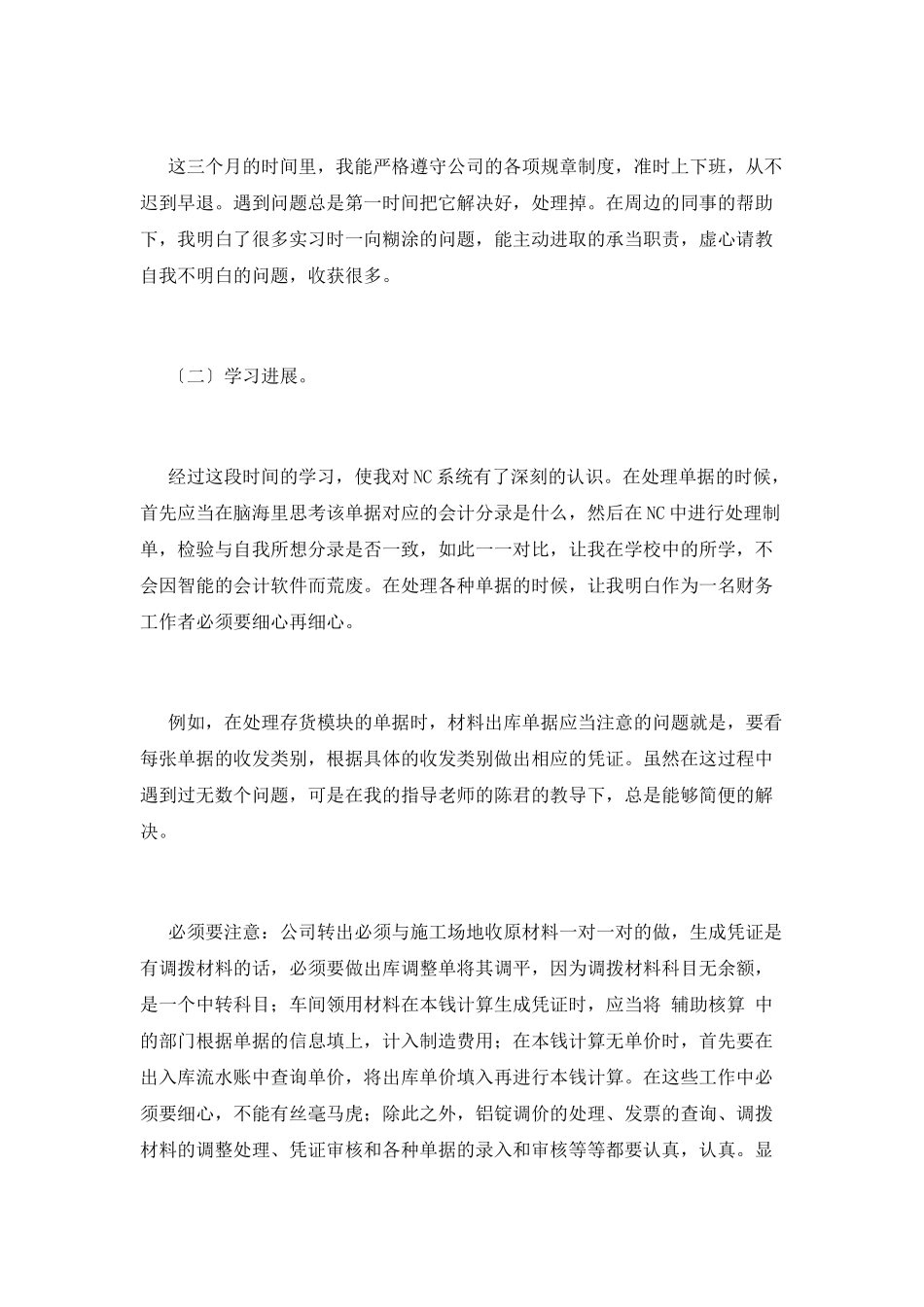 财务试用期工作总结(十九)_第2页