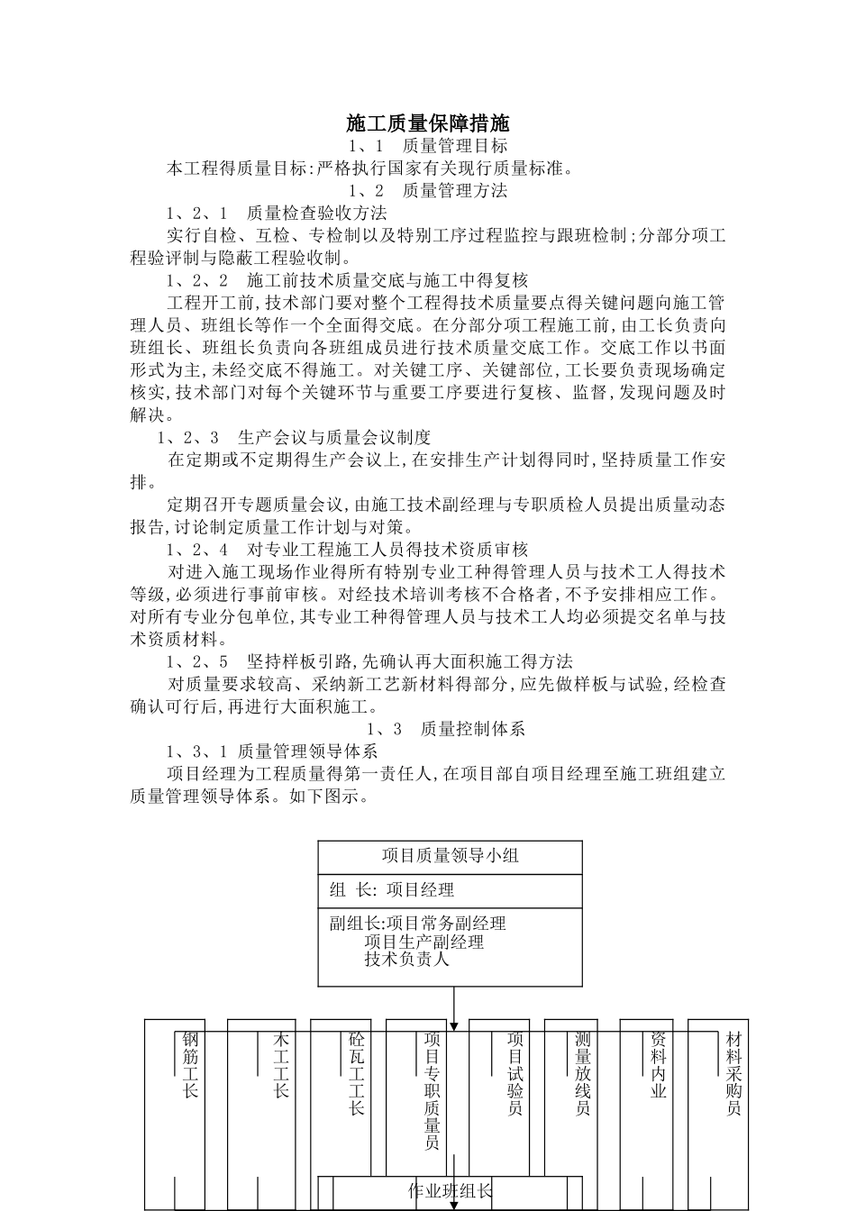 质量、安全、成本、进度保障措施_第1页