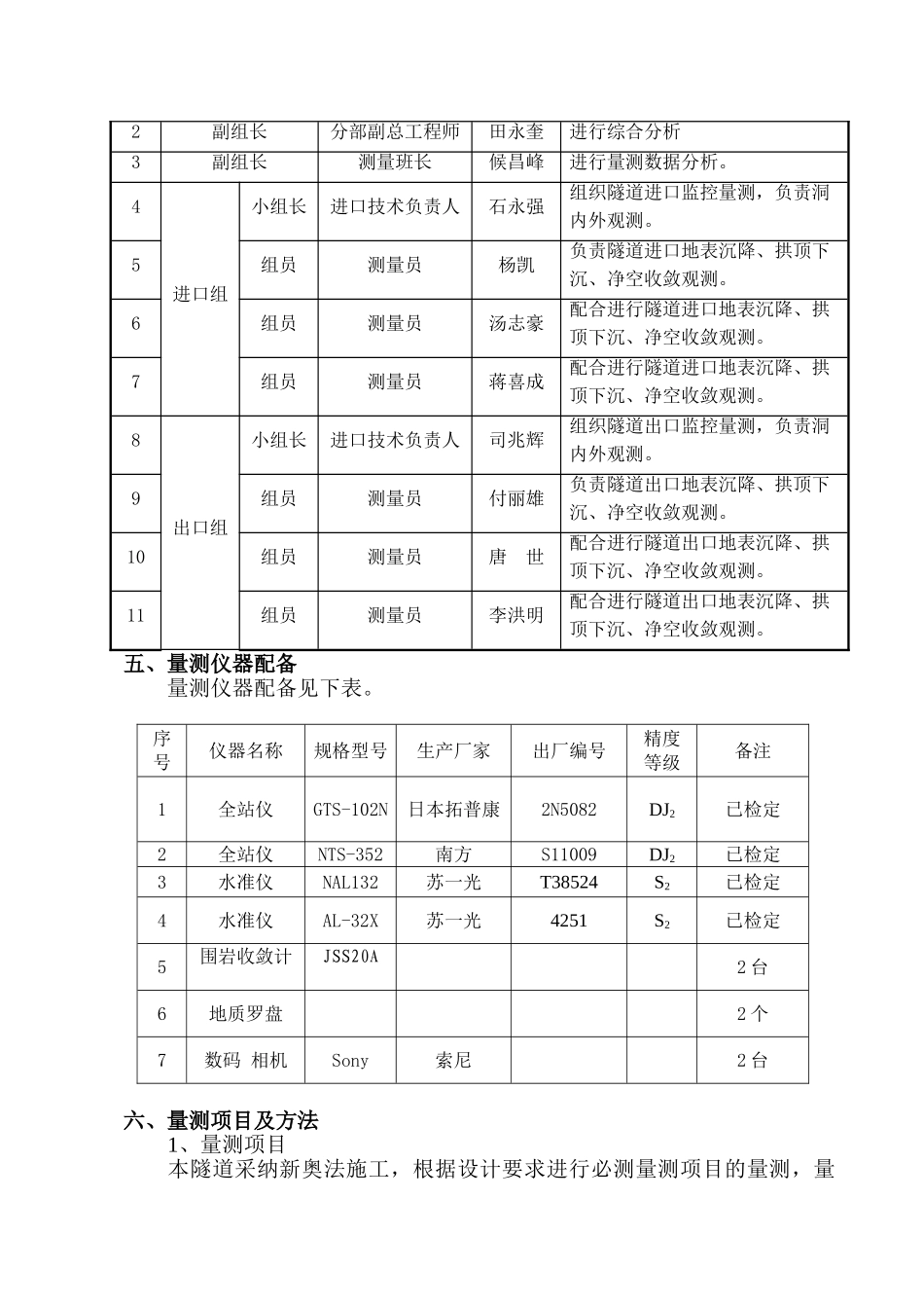 贵竹岭隧道监控量测实施细则_第3页