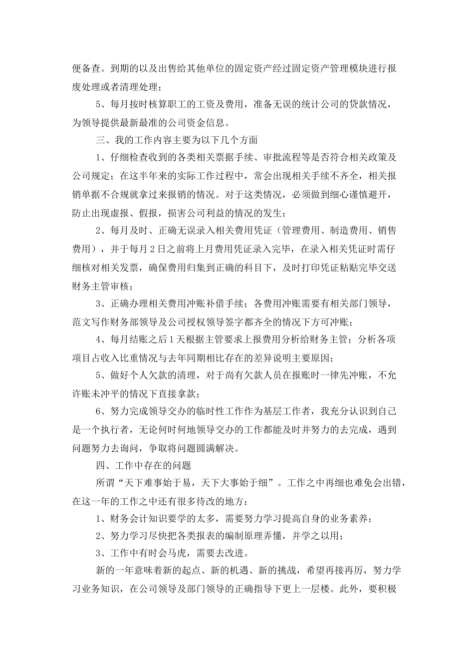 费用会计个人年度工作总结范文_第2页