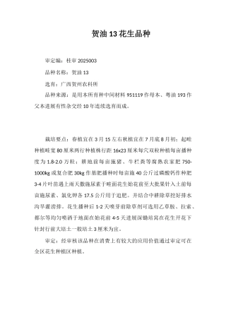 贺油13号花生品种