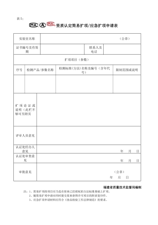 资质认定简易扩项应急扩项申请