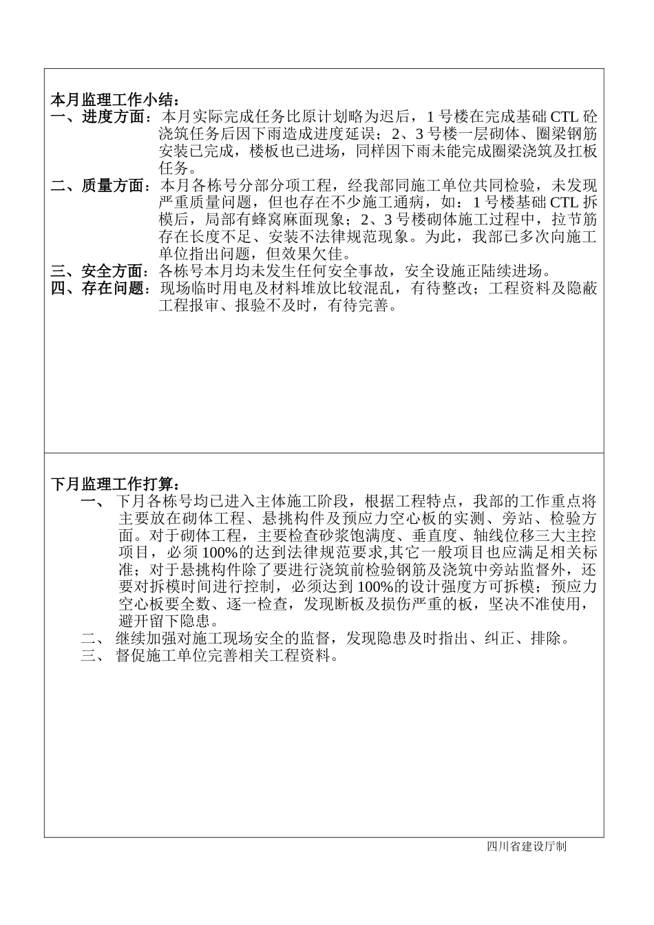 资阳市省道高岩村五六社拆迁安置房工程建设监理工作月报_第3页