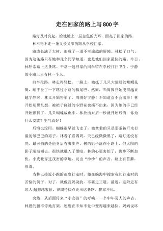 走在回家的路上写800字