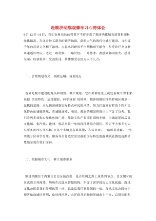 赴额济纳旗观摩学习心得体会