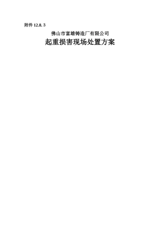 起重伤害现场处置方案