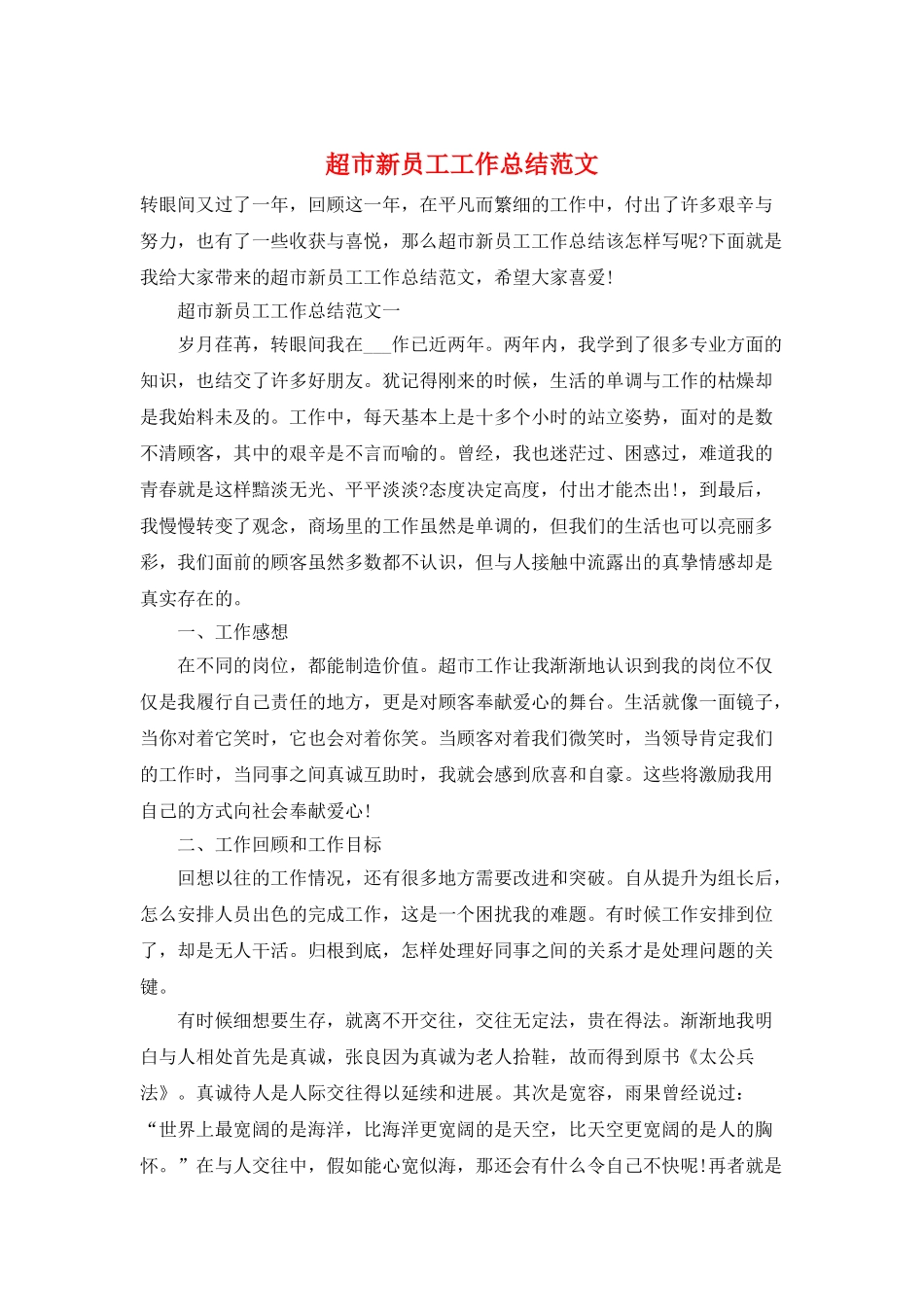 超市新员工工作总结范文_第1页