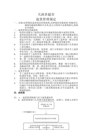 超市退货管理规定